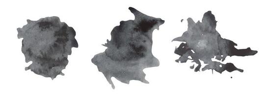 abstract waterverf vlekken zijn zwart vector