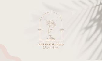 botanisch bloemen element hand- getrokken logo met wild bloem en bladeren. vector
