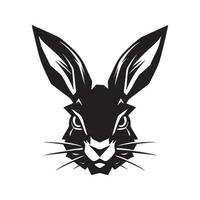 konijn, logo concept zwart en wit kleur, hand- getrokken illustratie vector