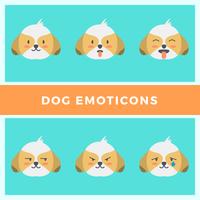 Flat Dog Emoticons Vector-collectie vector