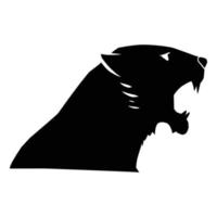 tijger hoofd silhouet zwart vector. dieren in het wild silhouetten vector