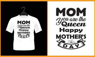 mam u zijn de koningin gelukkig moeder dag - tyfografie t overhemd ontwerp vector