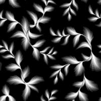 Afdeling gebladerte semaless patroon Aan donker achtergrond. monochromatisch stijl tropisch achtergrond. modieus prints textuur. natuur bladeren vector