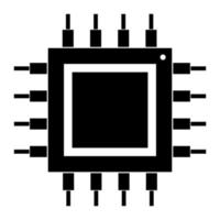 eenvoudige illustratie van het pictogram van de digitale elektronische computer cpu chip vector