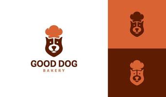 hond met chef hoed logo voor bakkerij bedrijf of voedsel bedrijf vector