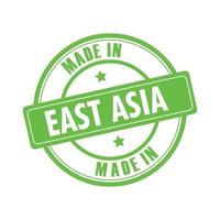 gemaakt in oosten- Azië, afgeronde rechthoeken vector logo Aan wit achtergrond