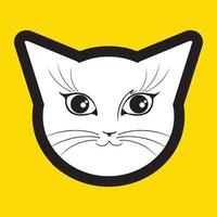 vector van een kat gezicht ontwerp Aan geel achtergrond, huisdier. dieren. gemakkelijk bewerkbare gelaagde vector illustratie.