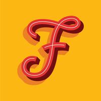 3D Retro Letter F typografie vector