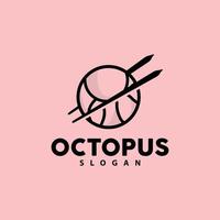 Octopus logo, zee dieren vector, zeevruchten ingrediënten inktvis tentakels icoon silhouet ontwerp vector