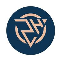 creatief gemakkelijk eerste monogram zh logo ontwerpen. vector
