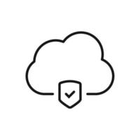 bewerkbare icoon van wolk berekenen bescherming, vector illustratie geïsoleerd Aan wit achtergrond. gebruik makend van voor presentatie, website of mobiel app