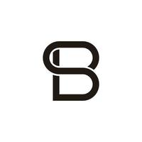 brief sb lus meetkundig gekoppeld logo vector