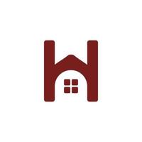 brief h huis gemakkelijk meetkundig ontwerp logo vector