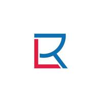 brief lr kleurrijk meetkundig lijn gemakkelijk logo vector