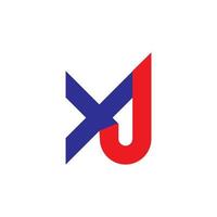 brief xj kleurrijk logo vector