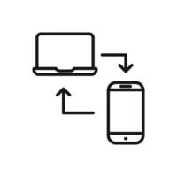 bewerkbare icoon van laptop smartphone verbinding, vector illustratie geïsoleerd Aan wit achtergrond. gebruik makend van voor presentatie, website of mobiel app