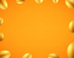 gouden behang met gekleurde eieren. sociale media bericht vector achtergrond. kopieer ruimte voor een tekst