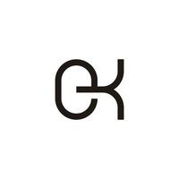 brief ek gemakkelijk meetkundig lineair logo vector