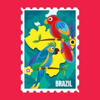 Briefkaart 2 van Brazilië vector