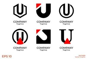 brief 'u' logo. modern minimaal logo sjabloon. logo concept. eps 10. vector grafisch.