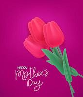 gelukkige moederdag vector banner met tulpen