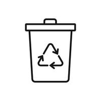 bewerkbare icoon van uitschot bak recyclen, vector illustratie geïsoleerd Aan wit achtergrond. gebruik makend van voor presentatie, website of mobiel app