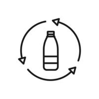 bewerkbare icoon van fles recyclen, vector illustratie geïsoleerd Aan wit achtergrond. gebruik makend van voor presentatie, website of mobiel app