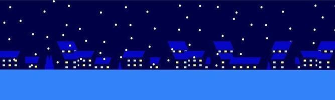 vector illustratie van abstract winter stad- landschap. stad- nacht achtergrond, winter nacht regen sneeuw. stad- nacht winter