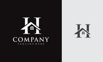 initialen h huis logo vector