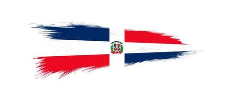 vlag van dominicaans republiek in grunge borstel hartinfarct. vector