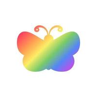 schattig regenboog vlinder icoon silhouet. voorjaar zomer trots maand ontwerp element. vector