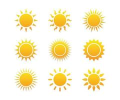 zon pictogrammen vector. elementen voor ontwerp. zonneschijn, zonsondergang vector illustratie.