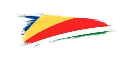 vlag van Seychellen in grunge borstel hartinfarct. vector