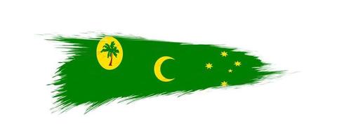 vlag van cocos eilanden in grunge borstel hartinfarct. vector