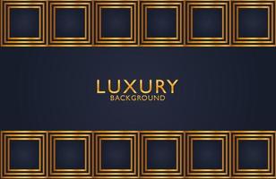 luxe elegante achtergrond met gouden vierkante vormsamenstelling op donker oppervlak. lay-out van de bedrijfspresentatie vector