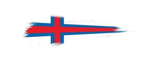 vlag van Faeröer eilanden in grunge borstel hartinfarct. vector
