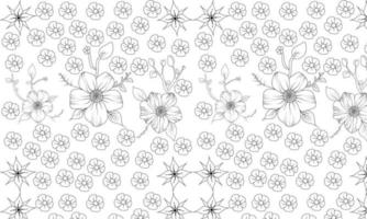 bloem en bladeren eenvoudig concept in vector borstel lijn trek wit achtergrond in illustrator bewerken