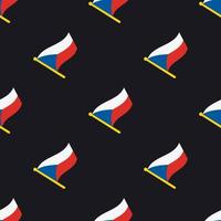 naadloos patroon met vlaggen van Tsjechisch republiek Aan vlaggestok Aan wit achtergrond vector