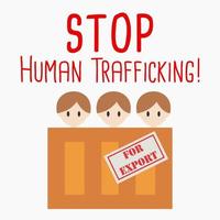 hou op menselijk mensenhandel vector concept menselijk uitverkoop.