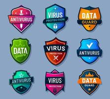 schild van antivirus, gegevens bewaker, virus bescherming vector