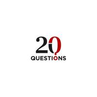 aantal 20 vragen logo ontwerp vector
