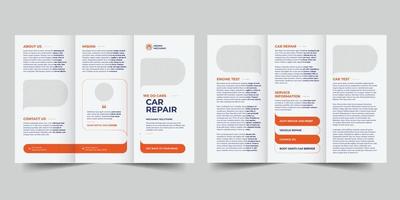 auto reparatie drievoud brochure sjabloon, folder vector lay-out drievoud mockup pro vector