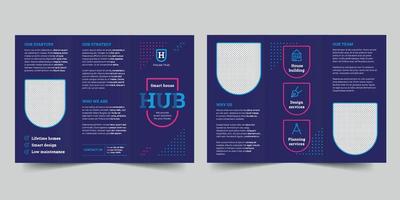 slim huis drievoud brochure sjabloon, folder vector lay-out drievoud mockup pro vector