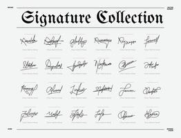 hand- getrokken handtekening verzameling vector