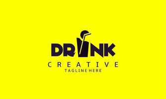 drinken logo ontwerp sjabloon. drinken typografie brief logo ontwerp illustratie. vector