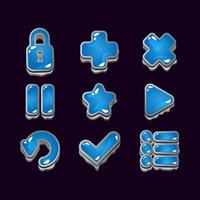 verzameling set game ui rock jelly icon borden voor gui asset elementen vector illustratie