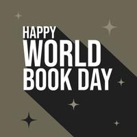 gelukkig wereld boek dag lang schaduw stijl vector