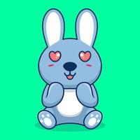 vector konijn zittend geschokt schattig creatief kawaii tekenfilm mascotte