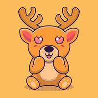 vector hert zittend geschokt schattig creatief kawaii tekenfilm mascotte