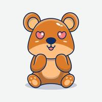 vector teddy beer zittend geschokt schattig creatief kawaii tekenfilm mascotte